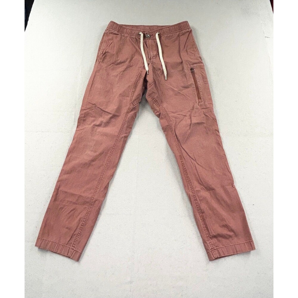 Vuori Men’s Ripstop Pants Brick Red Organic Cotton Climber